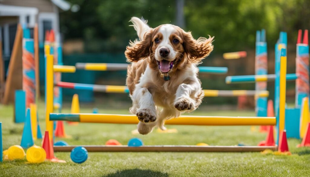 Cocker Spaniel Engaged in Play